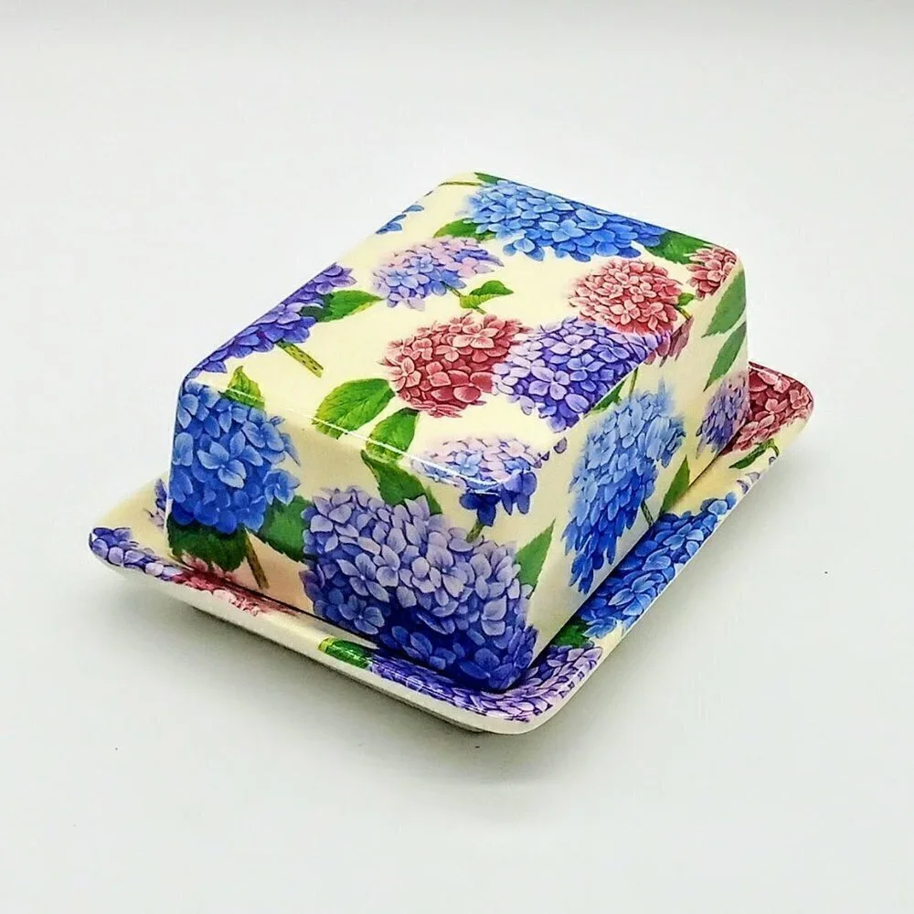 Shannonbridge Potteries Ireland Hydrangea Ceramic Covered Dish